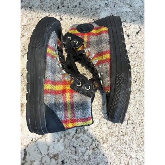 Converse Woolrich CT Street Hiker Plaid Chuck Taylor Black Papyrus 8.5 men 10 - Picture 6 of 8